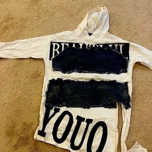 Women hood white Jeans shirt/dress